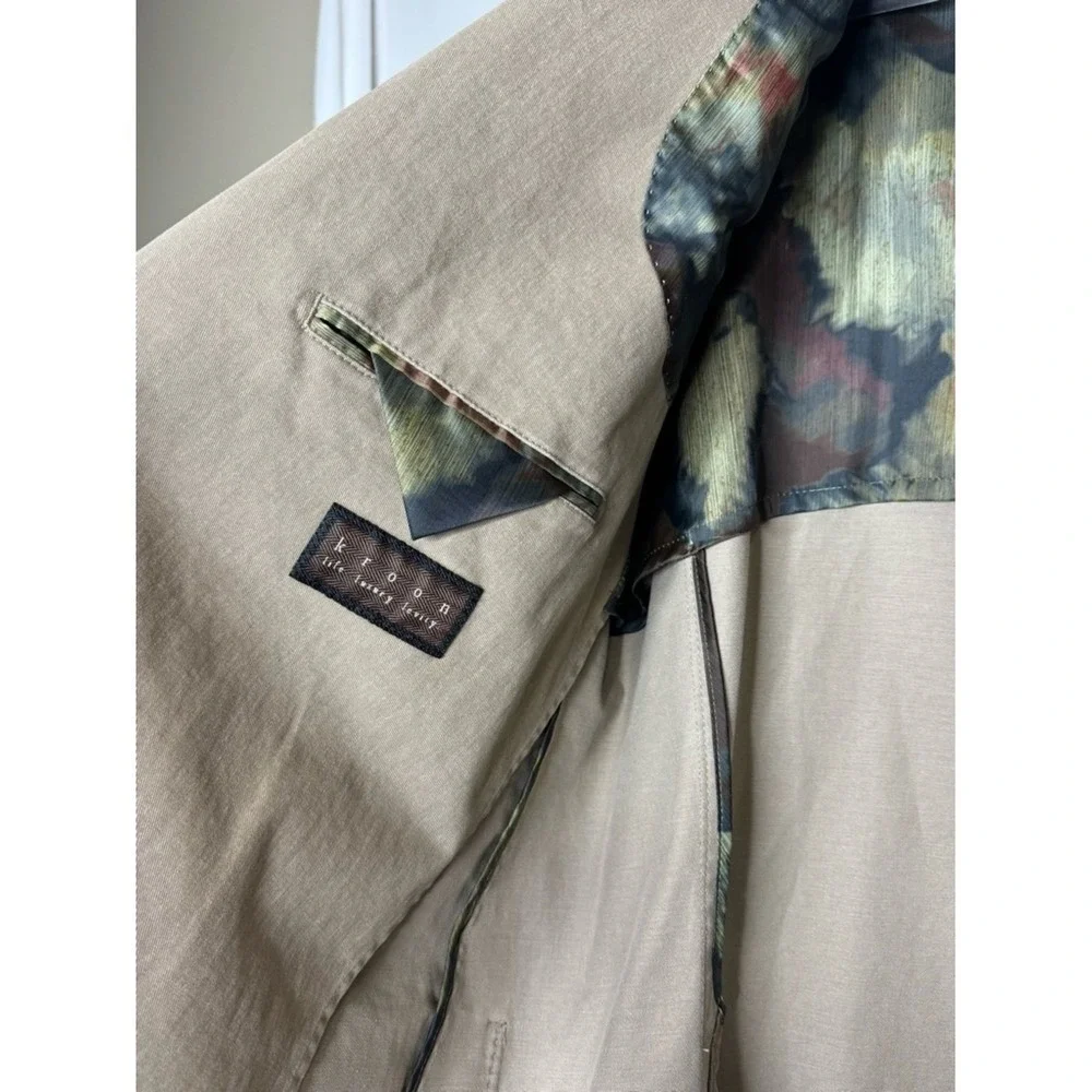 Kroon Mens Sport Coat Jacket 48 R Bono Wash‎ Suede Elbow Patches Office